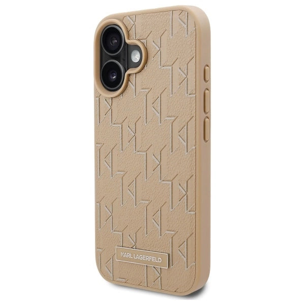 Karl Lagerfeld Hot Stamp Magsafe iPhone 16 Case - Beige_1