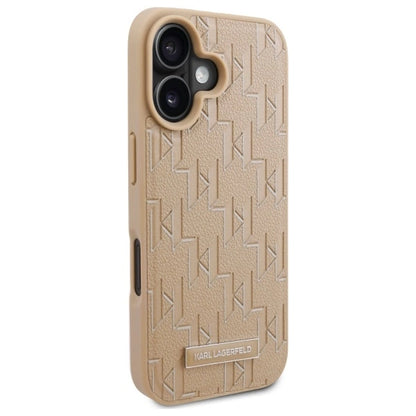 Karl Lagerfeld Hot Stamp Magsafe iPhone 16 Case - Beige_3