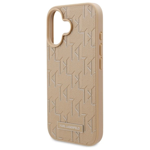Karl Lagerfeld Hot Stamp Magsafe iPhone 16 Case - Beige_5