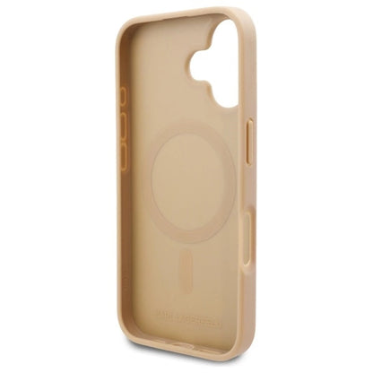 Karl Lagerfeld Hot Stamp Magsafe iPhone 16 Case - Beige_6