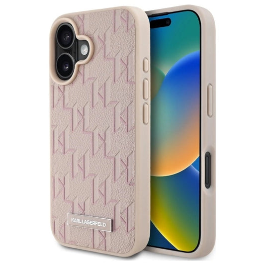 Karl Lagerfeld Hot Stamp Magsafe iPhone 16 Case - Pink_0
