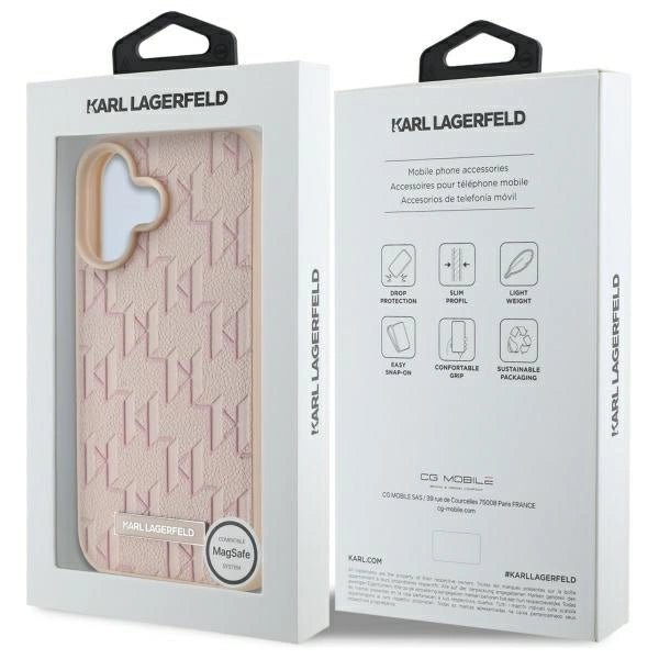 Karl Lagerfeld Hot Stamp Magsafe iPhone 16 Case - Pink_7