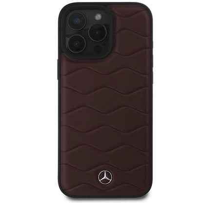 Mercedes MB Waves Leather Case for iPhone 16 Pro Max - Red_2