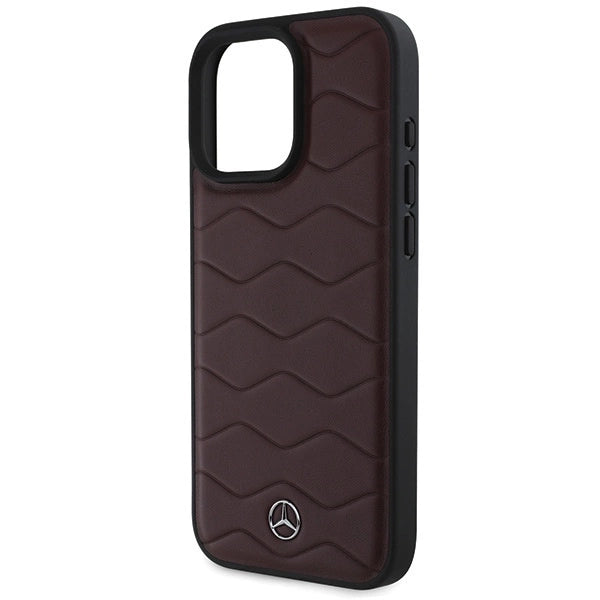 Mercedes MB Waves Leather Case for iPhone 16 Pro Max - Red_5
