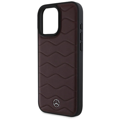 Mercedes MB Waves Leather Case for iPhone 16 Pro Max - Red_5
