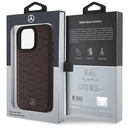 Mercedes MB Waves Leather Case for iPhone 16 Pro Max - Red_7