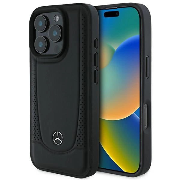 Mercedes Leather Urban Case for iPhone 16 Pro Max - Black_0