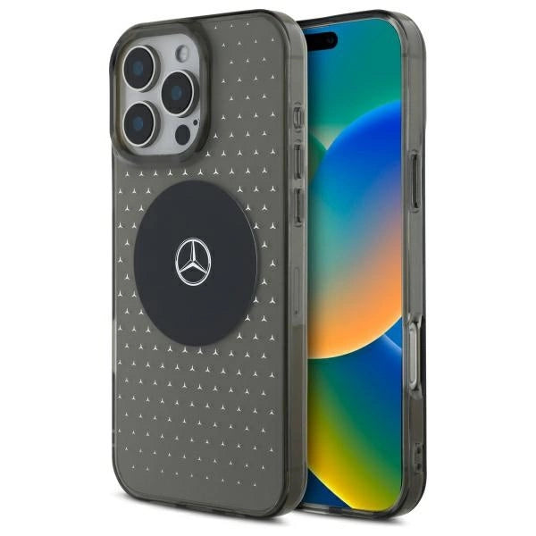 Mercedes MB Case Star Pattern for iPhone 16 Pro - Black_0