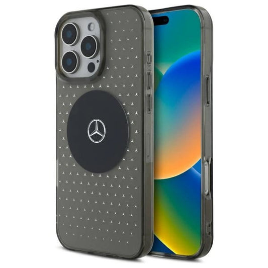 Mercedes MB Case Star Pattern for iPhone 16 Pro - Black_0