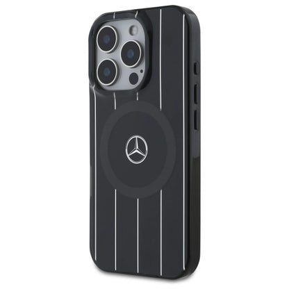 Mercedes MB Double Layer Crossed Lines MagSafe iPhone 16 Pro Case - Black_1