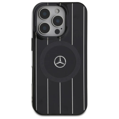 Mercedes MB Double Layer Crossed Lines MagSafe iPhone 16 Pro Case - Black_2