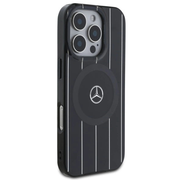 Mercedes MB Double Layer Crossed Lines MagSafe iPhone 16 Pro Case - Black_3