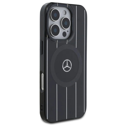 Mercedes MB Double Layer Crossed Lines MagSafe iPhone 16 Pro Case - Black_3