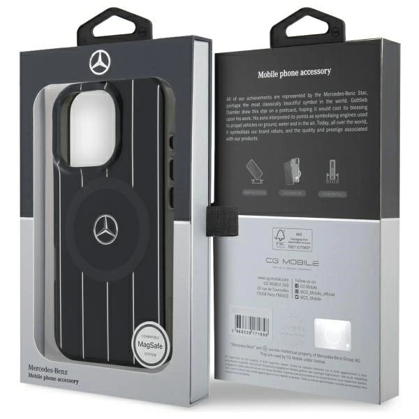 Mercedes MB Double Layer Crossed Lines MagSafe iPhone 16 Pro Case - Black_7