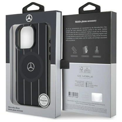 Mercedes MB Double Layer Crossed Lines MagSafe iPhone 16 Pro Case - Black_7