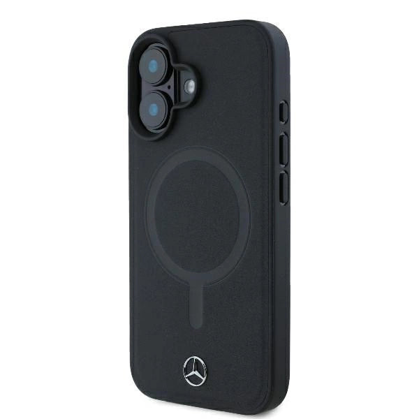Mercedes Smooth Leather MagSafe iPhone 16 Plus Case - Black_1