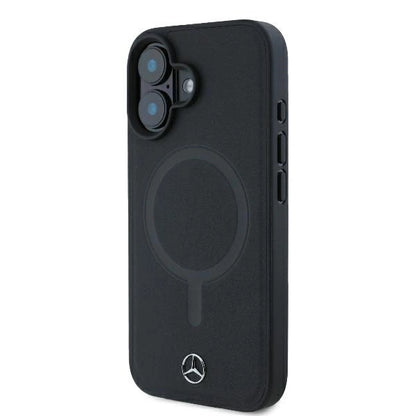 Mercedes Smooth Leather MagSafe iPhone 16 Plus Case - Black_1