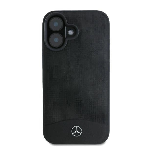 Mercedes Textured And Plain Leather MagSafe case for iPhone 16 - black_2