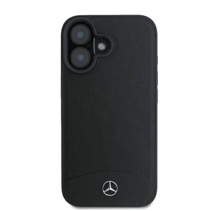 Mercedes Textured And Plain Leather MagSafe case for iPhone 16 - black_2