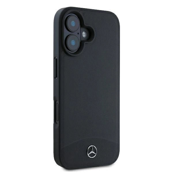Mercedes Textured And Plain Leather MagSafe case for iPhone 16 - black_3