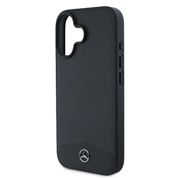 Mercedes Textured And Plain Leather MagSafe case for iPhone 16 - black_5
