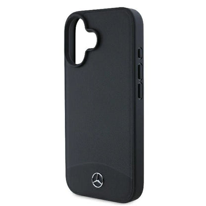 Mercedes Textured And Plain Leather MagSafe case for iPhone 16 - black_5