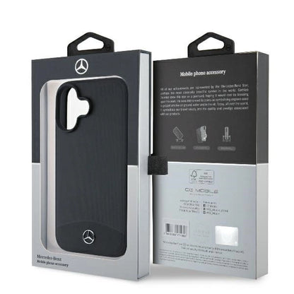 Mercedes Textured And Plain Leather MagSafe case for iPhone 16 - black_7