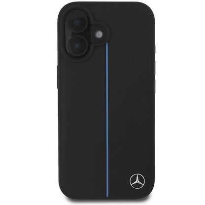 Mercedes MB Blue Line Leather MagSafe iPhone 16 Case - Black_2
