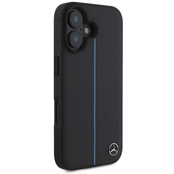 Mercedes MB Blue Line Leather MagSafe iPhone 16 Case - Black_3