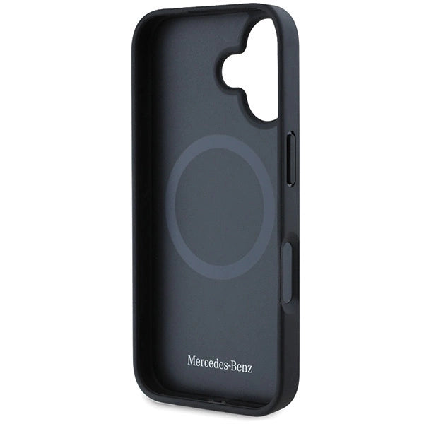 Mercedes MB Blue Line Leather MagSafe iPhone 16 Case - Black_6