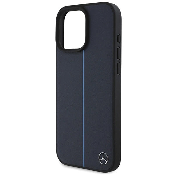 Mercedes MB Blue Line Leather MagSafe Case for iPhone 16 Pro Max - Navy Blue_5