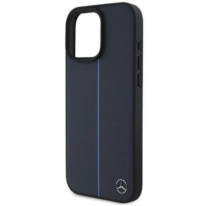 Mercedes MB Blue Line Leather MagSafe Case for iPhone 16 Pro Max - Navy Blue_5