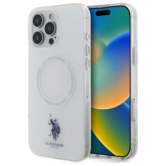 US Polo IML Ring MagSafe iPhone 16 Pro Case - White_0