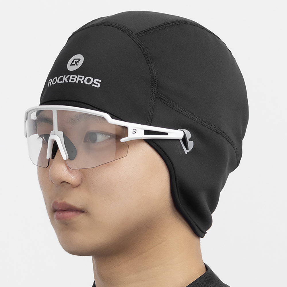 Rockbros Dala Winter Cycling Helmet Cap with Glasses Holes - Grey_2