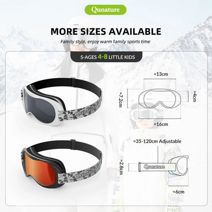 Qunature Panda Ski Goggles for Kids - Black/White_5