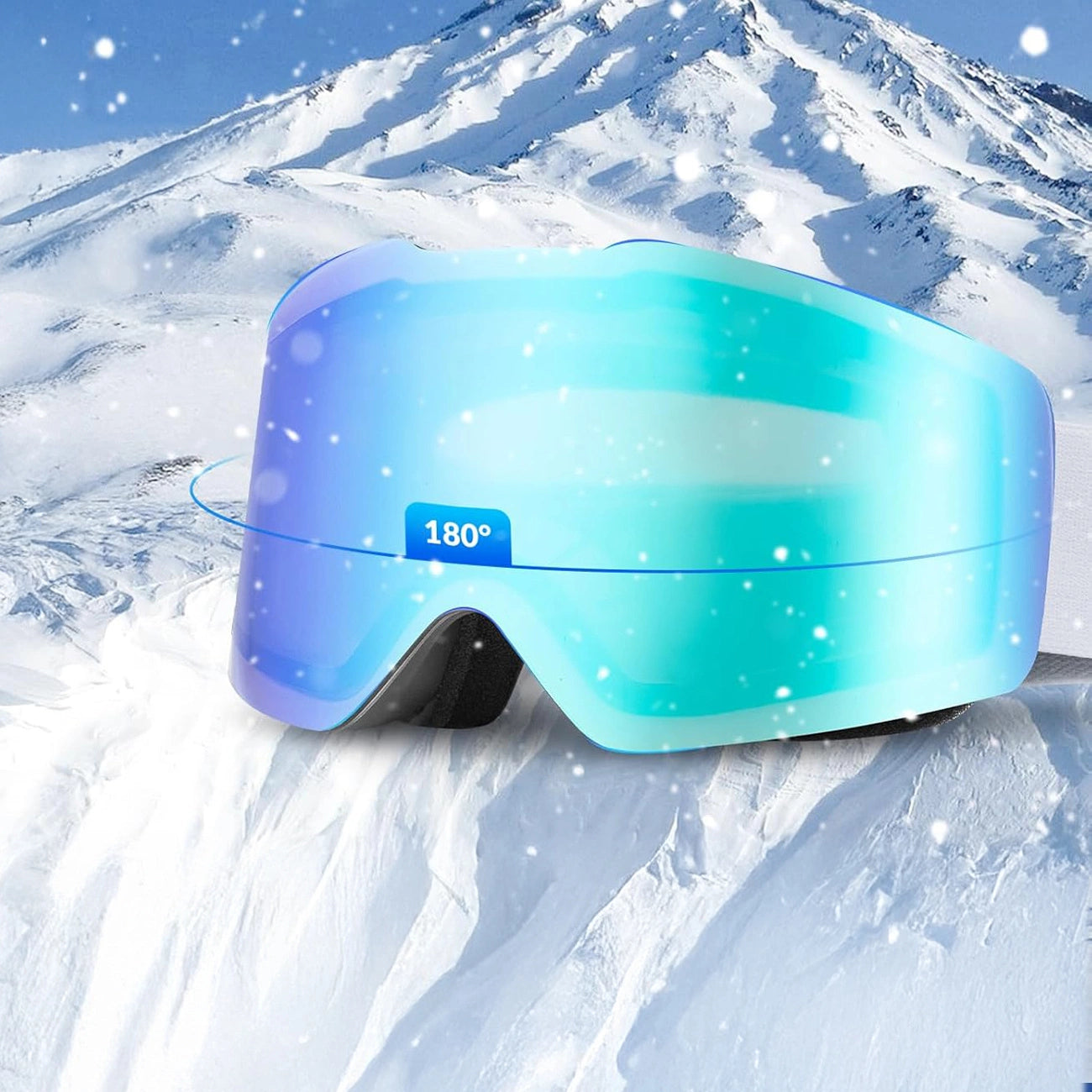Qunature White Frameless Ski Goggles - White_3