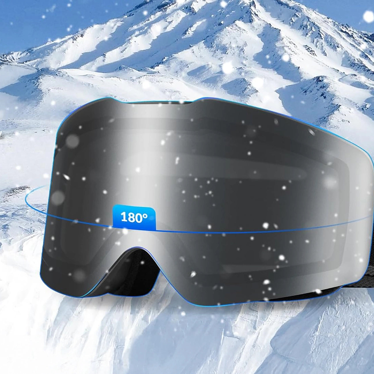 Qunature Black Frameless Ski Goggles - Black_3