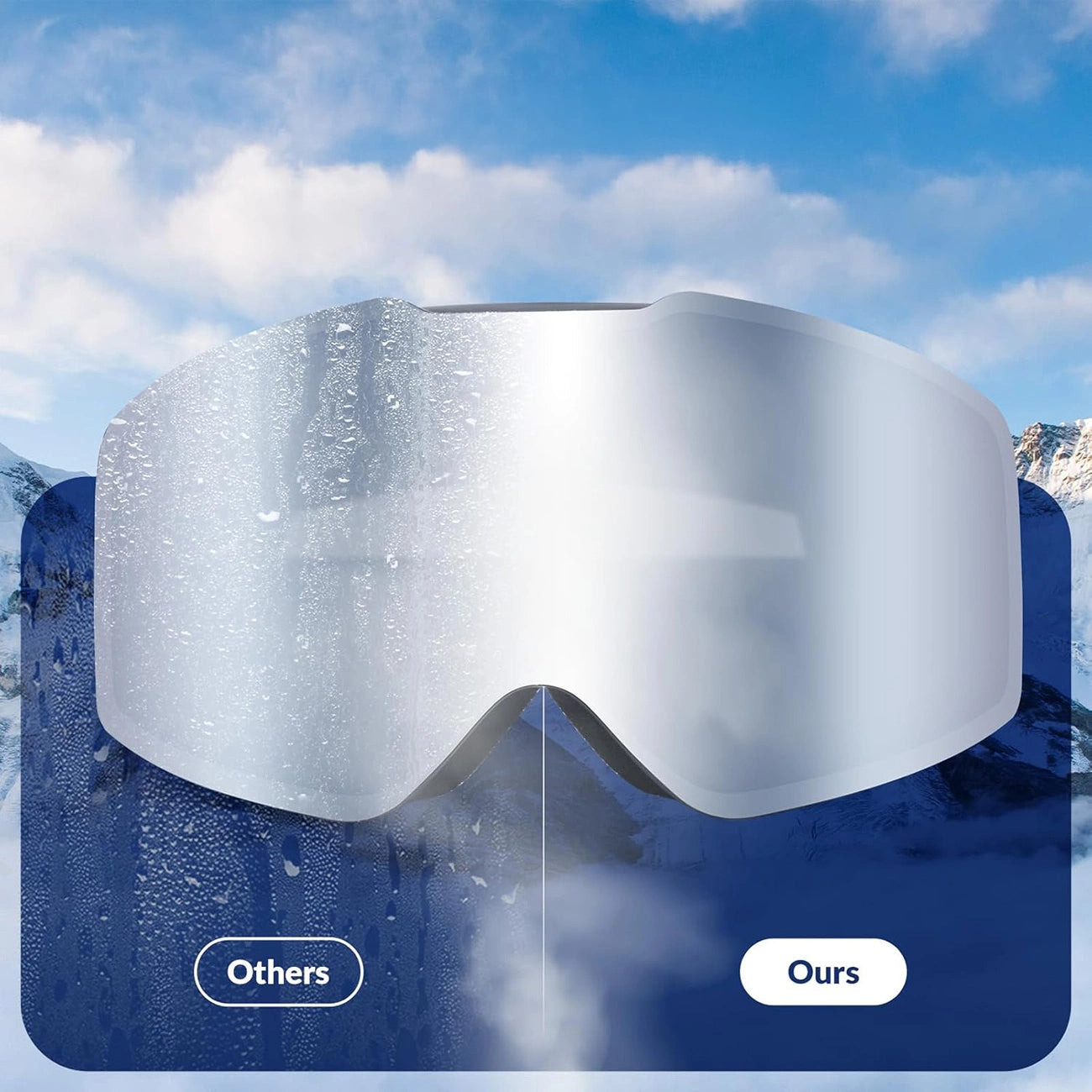 Qunature Black Frameless Ski Goggles - Black_4