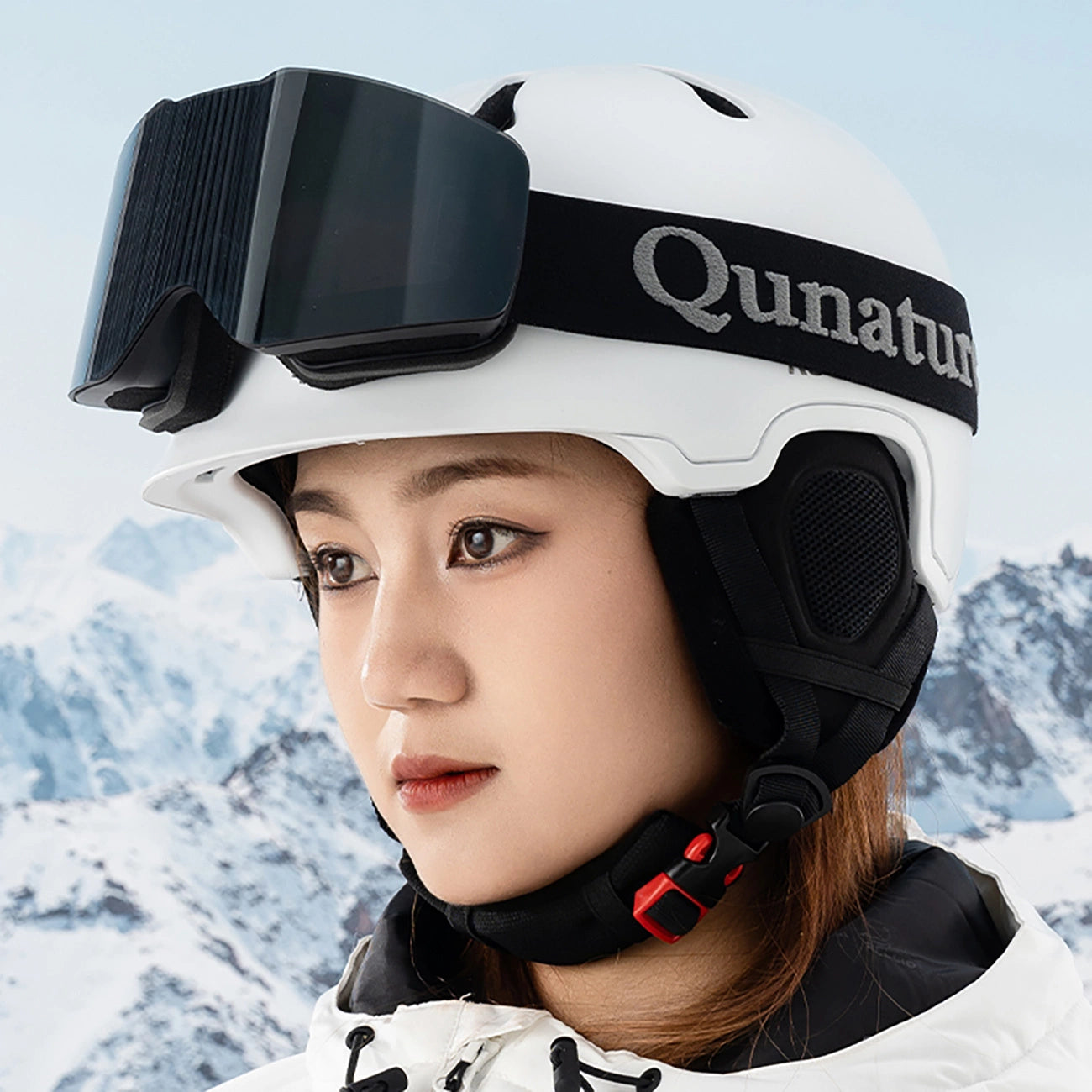 Qunature Black Frameless Ski Goggles - Black_6