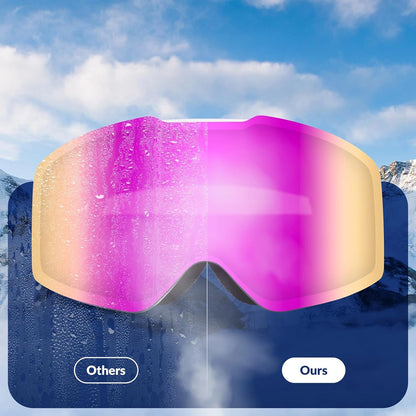 Qunature Pink Frameless Ski Goggles - Pink_3