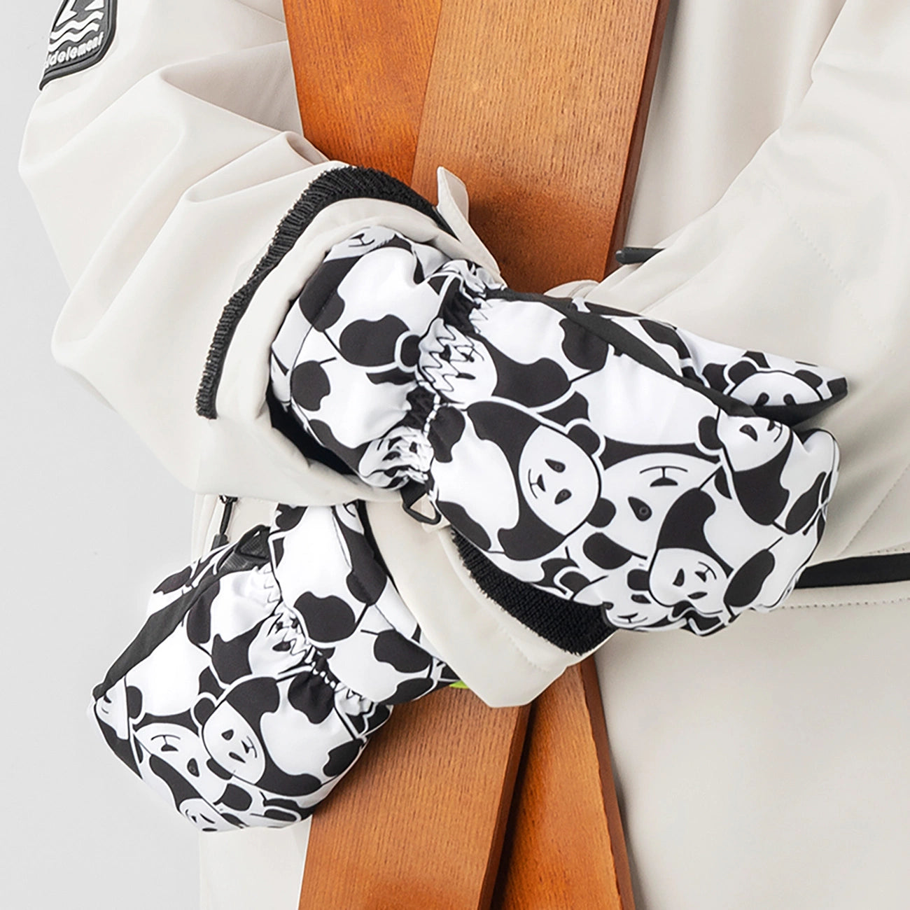 Qunature Panda Heat Transfer Ski Gloves Kids Size S - Black/White_5