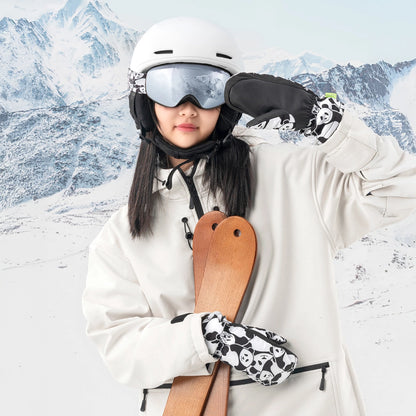 Qunature Panda Heat Transfer Ski Gloves Kids Size S - Black/White_8