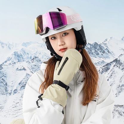 Qunature Full Length Ski Gloves Size L - Light Brown_2