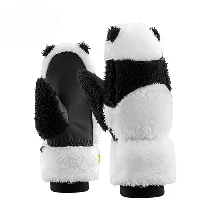 Qunature Panda Ski Gloves for Kids and Adults Size S - Black/White_0