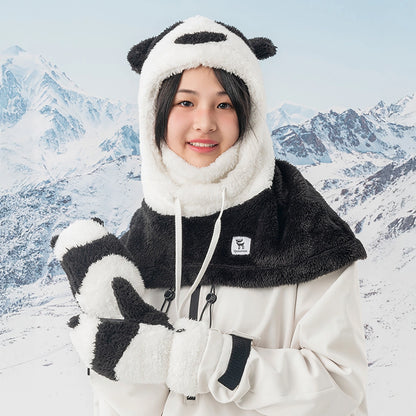 Qunature Panda Ski Gloves for Kids and Adults Size S - Black/White_3