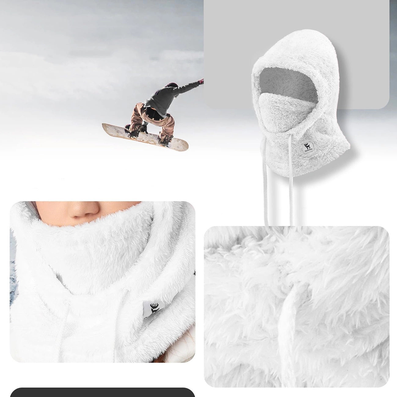 Qunature Arctic Velvet Ski Balaclava Size M - White_5