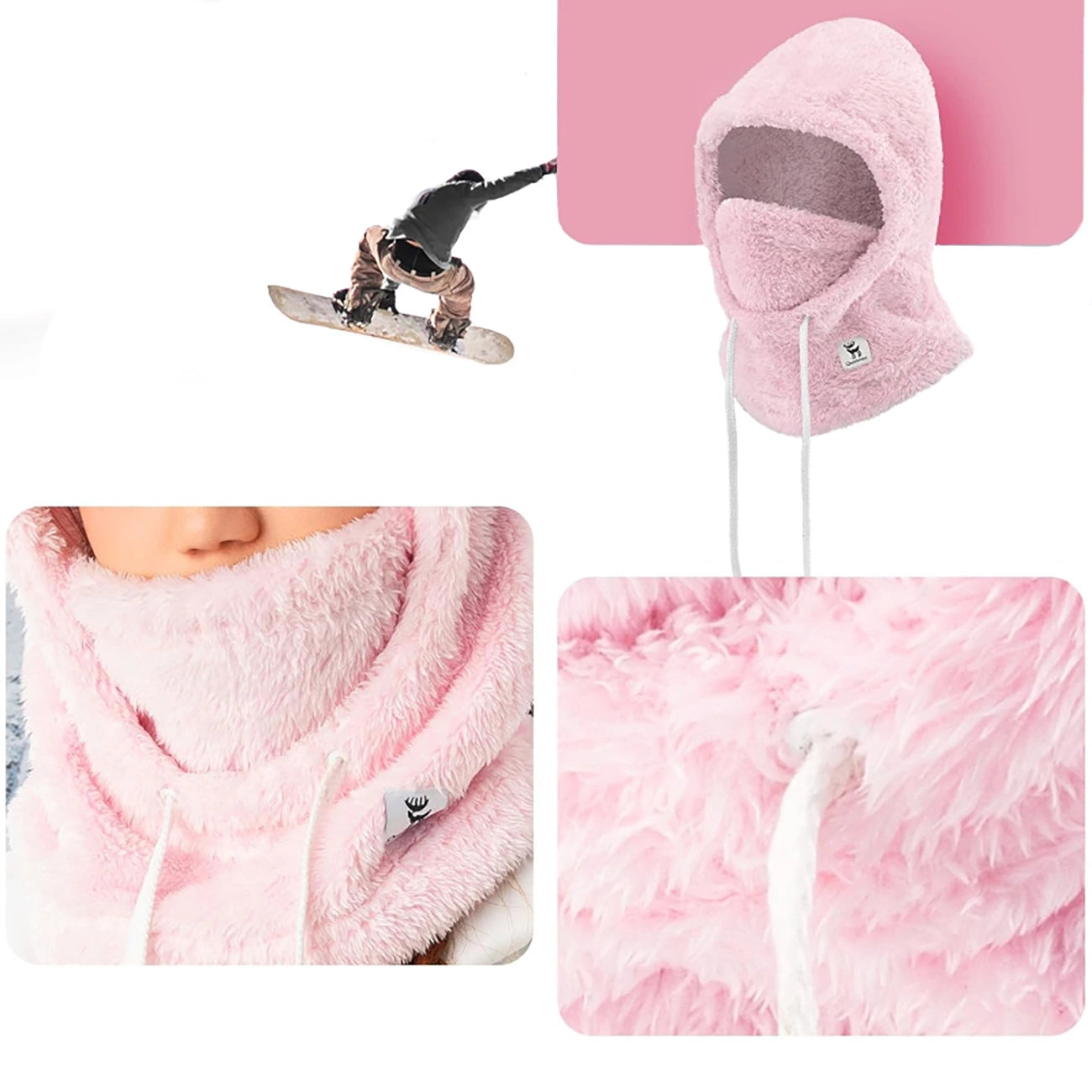 Qunature Arctic Velvet Ski Balaclava Size L - Pink_4
