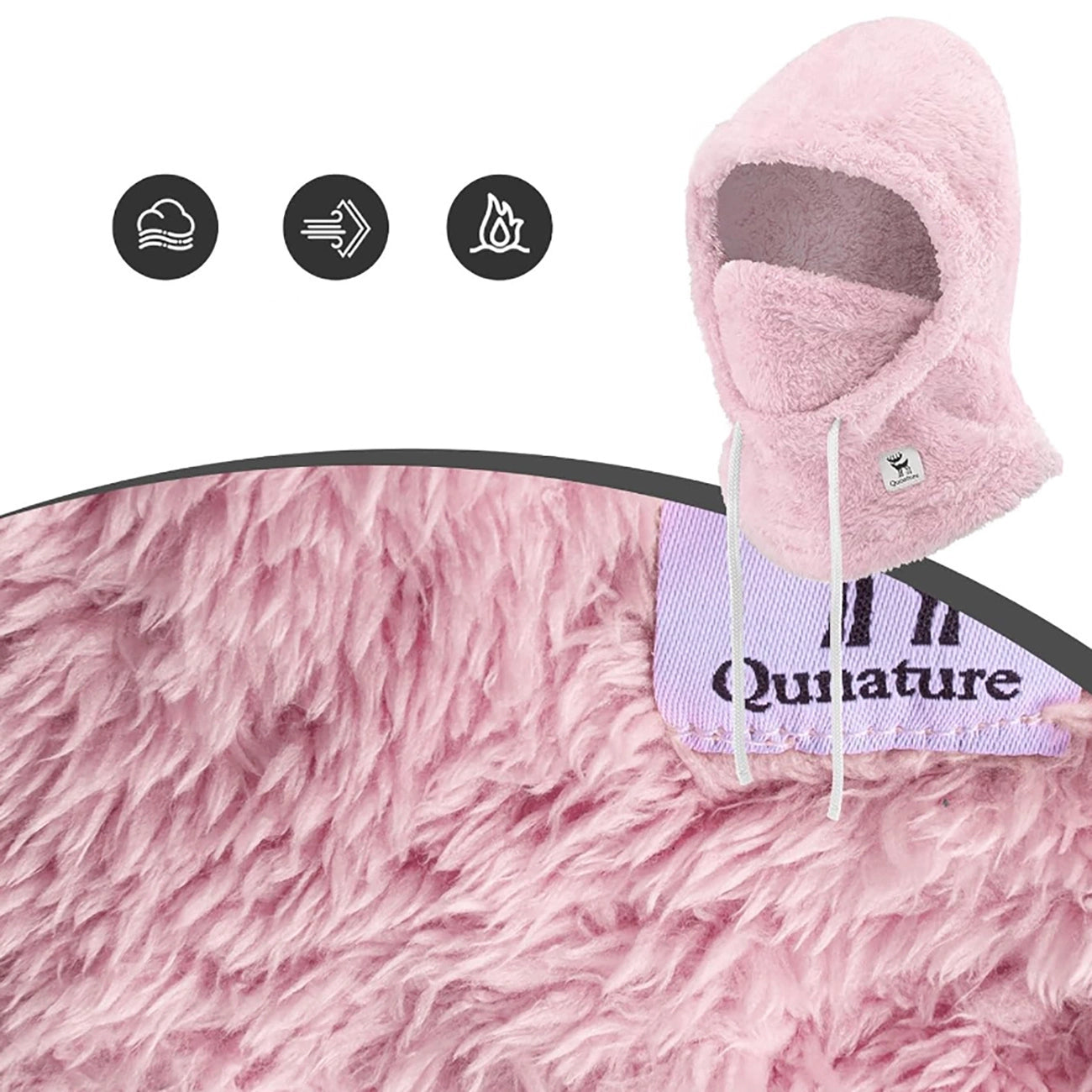 Qunature Arctic Velvet Ski Balaclava Size L - Pink_5