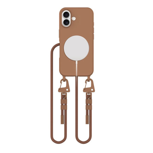 Tech-Protect MagNecklace MagSafe case with lanyard for iPhone 16 - brown_0