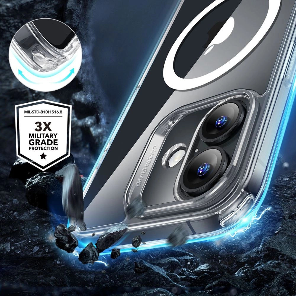 ESR Classic Hybrid Halolock MagSafe Case + Tempered Glass for iPhone 16 - Clear_2